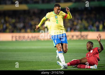 Curitiba, Parana, Brasilien. September 2024. Curitiba (PR), 06/2024 - QUALIFIKATIONSSPIELE/BRASILIEN gegen ECUADOR - Spiel zwischen Brasilien und Ecuador, gültig für die 7. Runde der Qualifikationsrunde zur Weltmeisterschaft 2026, am Abend dieses Freitag, den 6. September 2024, im großen Antonio Couto Pereira Stadium in Curitiba-PR. (Kreditbild: © Ronaldo Barreto/TheNEWS2 via ZUMA Press Wire) NUR REDAKTIONELLE VERWENDUNG! Nicht für kommerzielle ZWECKE! Stockfoto