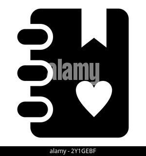 Lesezeichen-Symbol. Einfache trendige flache Linie und solide isolierte Vektorillustration auf weißem Hintergrund. Symbol „Buch mit Lesezeichen“. Linie, Glyphe Stock Vektor