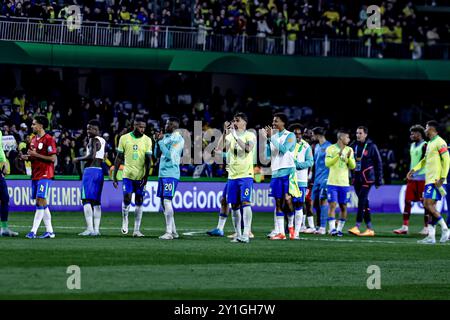 Curitiba, Parana, Brasilien. September 2024. Curitiba (PR), 06/2024 - QUALIFIKATION/BRASILIEN VS ECUADOR - Höhepunkte des Spiels zwischen Brasilien und Ecuador, gültig für die 7. Runde der Qualifikation zur Weltmeisterschaft 2026, am Abend dieses Freitag, den 6. September 2024, im großen Antonio Couto Pereira Stadion in Curitiba-PR. (Kreditbild: © Pedro Paulo Diaz/TheNEWS2 via ZUMA Press Wire) NUR REDAKTIONELLE VERWENDUNG! Nicht für kommerzielle ZWECKE! Stockfoto