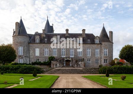 Schloss Kergrist befindet sich in der Gemeinde Ploubezre im Departement Côtes-d'Armor in Frankreich. Stockfoto