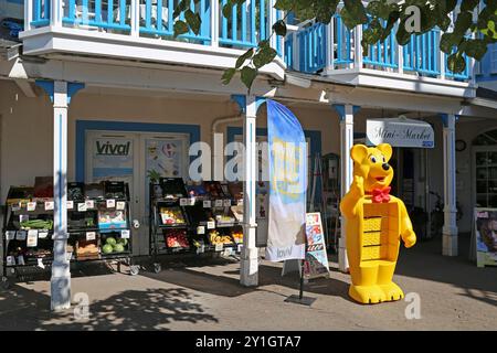 Mini Market, Place Centrale, Belle Dune, Promenade du Marquenterre, Fort Mahon Plage, Côte Picarde, Somme, Hauts de France, Frankreich, Europa Stockfoto