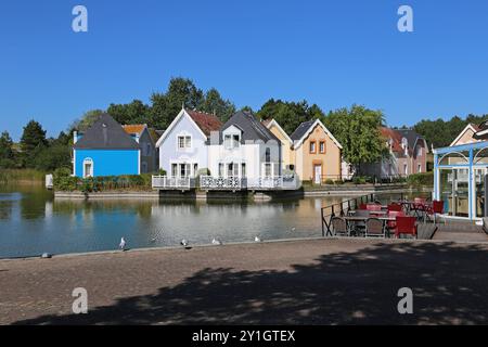 Eaux Vives und Restaurant L'Onagre, Belle Dune, Promenade du Marquenterre, Fort Mahon Plage, Côte Picarde, Somme, Hauts de France, Frankreich, Europa Stockfoto