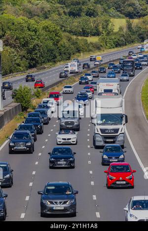 Verkehrsstau M5 in Richtung Süden Stockfoto