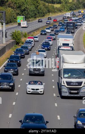 Verkehrsstau M5 in Richtung Süden Stockfoto