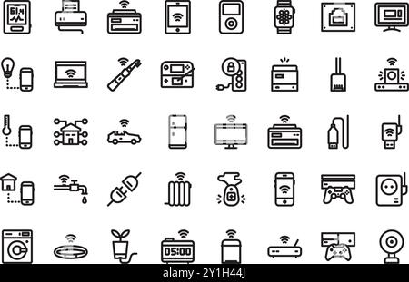 Icons aus dem Internet der Dinge hochwertige Vektorsymbole mit bearbeitbarer Kontur. Ideal für professionelle und kreative Projekte. Stock Vektor