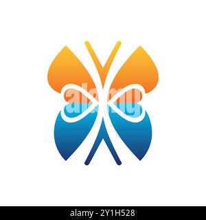 Schmetterling Logo Symbol Schönheit Herz Symbol Design Vorlage Vektor Illustration Stock Vektor