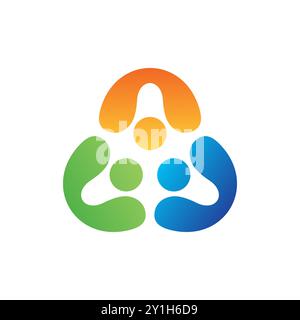 Teamwork Logo Verbindung People united Symbol Symbol Vektor Design Illustration Stock Vektor