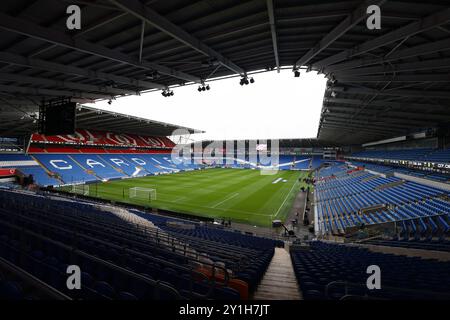 Cardiff, Großbritannien. September 2024. Eine allgemeine Ansicht des Stadions vor dem Spiel der UEFA Nations League im Cardiff City Stadium in Cardiff. Der Bildnachweis sollte lauten: Darren Staples/Sportimage Credit: Sportimage Ltd/Alamy Live News Stockfoto