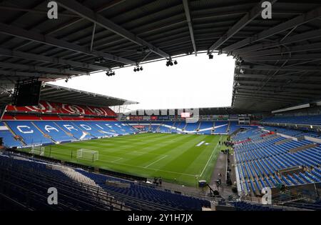 Cardiff, Großbritannien. September 2024. Eine allgemeine Ansicht des Stadions vor dem Spiel der UEFA Nations League im Cardiff City Stadium in Cardiff. Der Bildnachweis sollte lauten: Darren Staples/Sportimage Credit: Sportimage Ltd/Alamy Live News Stockfoto