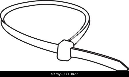 Kabelbinder-Symbol mit Illustrationselementen Stock Vektor