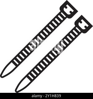 Kabelbinder-Symbol mit Illustrationselementen Stock Vektor