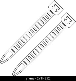 Kabelbinder-Symbol mit Illustrationselementen Stock Vektor