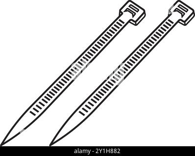 Kabelbinder-Symbol mit Illustrationselementen Stock Vektor