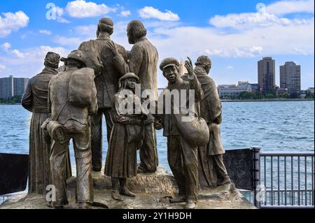 Tor zum Freedom International Memorial, einer Metallskulptur zum Gedenken an die Underground Railroad. Stockfoto