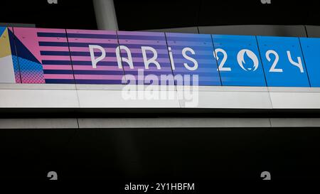 Paris, Frankreich. September 2024. Paris, 7. September 2024, Paralympics Rollstuhl-Tennis-Veranstaltung. Ist in Aktion. Frank Molter/Alamy Live News Stockfoto