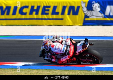 Misano Adriatico, Italien. September 2024. Takaaki NAKAGAMI (JPN) - IDEMITSU Honda LCR in Runde 15 während der Qualifikationsrunde der MotoGP Gran Premio Red Bull di San Marino 2024 in Misano Adriatico (Italien), 13. Runde der MotoGP-Weltmeisterschaft 2024. Quelle: Riccardo Righetti/Alamy Live News Stockfoto