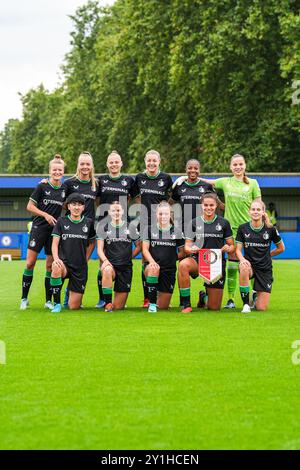 London, Großbritannien. September 2024. London - während eines Freundschaftsspiels in der Saison 2024/2025. Das Spiel findet am 7. September 2024 in London statt, wo Chelsea F.C. Women gegen Feyenoord V1 in Kingsmeadow ausgetragen wird. Credit: Box to Box Pictures/Alamy Live News Stockfoto