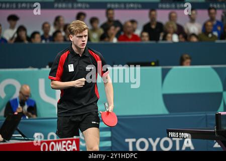 Paris, Frankreich. September 2024. Laurens Devos verdient sein Ticket für das Finale der Paralympischen Paralympischen Spiele in der 9. Klasse am 7. September 2024 in Paris. Frankreich. Foto: Tomas Stevens/ABACAPRESS. COM Credit: Abaca Press/Alamy Live News Stockfoto