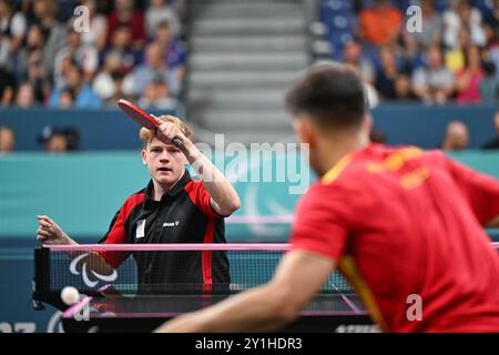 Paris, Frankreich. September 2024. Laurens Devos verdient sein Ticket für das Finale der Paralympischen Paralympischen Spiele in der 9. Klasse am 7. September 2024 in Paris. Frankreich. Foto: Tomas Stevens/ABACAPRESS. COM Credit: Abaca Press/Alamy Live News Stockfoto
