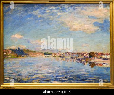 Alfred Sisley (Paris 1839 - Moret-sur-Loing 1899), Saint-Mammès, 1885, Musée d'Orsay, Paris, Frankreich. Stockfoto