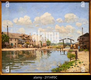 Alfred Sisley (Paris 1839 - Moret-sur-Loing 1899), Le Canal Saint Martin, 1872, Musée d'Orsay, Paris, Frankreich. Stockfoto