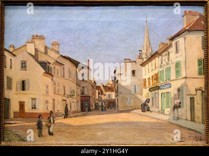 Alfred Sisley (Paris 1839 - Moret-sur-Loing 1899), Rue de la Chaussée à Argenteuil dit aussi Place à Argenteuil, 1872, Musée d'Orsay, Paris, Frankreich. Stockfoto