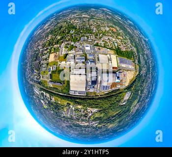 Luftbild, Gewerbegebiet Industriepark Schalker Verein, Europastraße, mit bilstein GROUP und Dokas Handelsgesellschaft mbH, Erdkugel, Fisheye Aufnahme, Fischaugen Aufnahme, 360 Grad Aufnahme, winzige Welt, kleiner Planet, Fischaugenbild, Bulmke-Hüllen, Gelsenkirchen, Ruhrgebiet, Nordrhein-Westfalen, Deutschland ACHTUNGxMINDESTHONORARx60xEURO *** Luftansicht, Industriepark Schalker Verein, Europastraße, mit bilstein GROUP und Dokas Handelsgesellschaft mbH, Globus, Fischaugenbild, 360 Grad Bild, winzige Welt, kleiner Planet, Fischaugenbild, Bulmke Hüllen, Gelsenkirchen, Ruhrgebiet, Nordrhein-Westphal Stockfoto