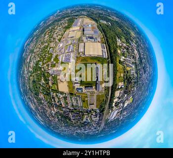 Luftbild, Gewerbegebiet Industriepark Schalker Verein, Europastraße, mit bilstein GROUP und Dokas Handelsgesellschaft mbH, Erdkugel, Fisheye Aufnahme, Fischaugen Aufnahme, 360 Grad Aufnahme, winzige Welt, kleiner Planet, Fischaugenbild, Bulmke-Hüllen, Gelsenkirchen, Ruhrgebiet, Nordrhein-Westfalen, Deutschland ACHTUNGxMINDESTHONORARx60xEURO *** Luftansicht, Industriepark Schalker Verein, Europastraße, mit bilstein GROUP und Dokas Handelsgesellschaft mbH, Globus, Fischaugenbild, 360 Grad Bild, winzige Welt, kleiner Planet, Fischaugenbild, Bulmke Hüllen, Gelsenkirchen, Ruhrgebiet, Nordrhein-Westphal Stockfoto