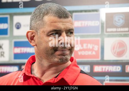 Warrington, Großbritannien. September 2024. Paul Wellens Head Coach von St. Helens während des 25. Spiels Warrington Wolves vs. St Helens im Halliwell Jones Stadium, Warrington, Vereinigtes Königreich, 7. September 2024 (Foto: Gareth Evans/News Images) in Warrington, Vereinigtes Königreich am 7. September 2024. (Foto: Gareth Evans/News Images/SIPA USA) Credit: SIPA USA/Alamy Live News Stockfoto