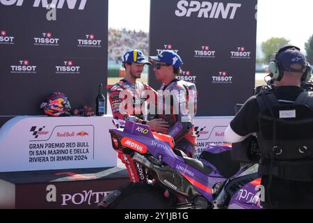 Foto Alessandro La Rocca/LaPresse07-09-2024, Sport-Motociclismo-Motomondiale 2024 Gran Premio Gran Premio Red Bull di San Marino e della Riviera di Rimini - Misano World Circuit Marco Simoncelli - Speed Race nella Foto: Photo Alessandro La Rocca/ Credit: LaPresse/Alamy Live News Stockfoto