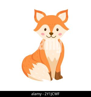 Niedliche Zeichentrick-Rotfuchs-Vektor-Illustration Stock Vektor