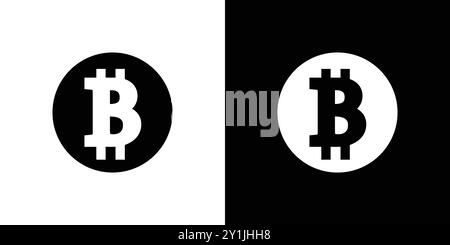 Bitcoin Icon einfaches flaches Vektorsymbol Outline Kollektion Set Logo Stock Vektor