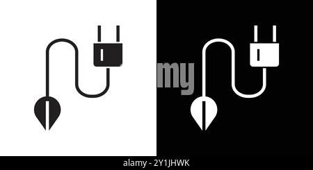 Grünes Energy Plug-Symbol einfaches flaches Vektorsymbol Outline Kollektion Set Logo Stock Vektor