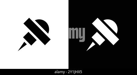 Push Pin Icon Design einfaches flaches Vektor Symbol Outline Kollektion Set Logo Stock Vektor