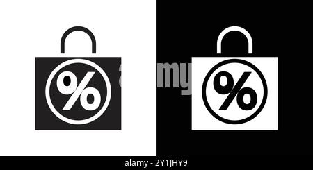 Rabatt auf Sale Icon einfaches flaches Vektor Symbol Outline Kollektion Set Logo Stock Vektor