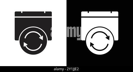 Aktualisieren Kalender Symbol einfaches flaches Vektorsymbol Umriss Sammlung Set Logo Stock Vektor
