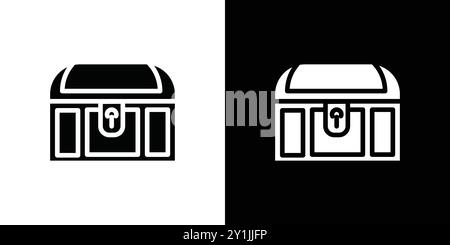 Design mit Holzkiste, einfaches, flaches Vektorsymbol, Outline-Logo aus der Kollektion Stock Vektor