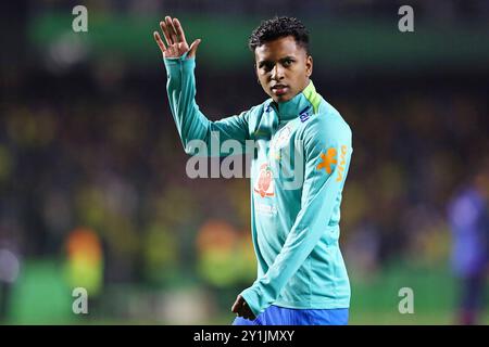 Curitiba, Brasilien. September 2024. Rodrygo aus Brasilien, während des Spiels zwischen Brasilien und Ecuador für die 7. Runde der FIFA 2026-Qualifikation, am 06. September 2024 im Couto Pereira Stadium in Curitiba, Brasilien Foto: Heuler Andrey/DiaEsportivo/Alamy Live News Credit: DiaEsportivo/Alamy Live News Stockfoto