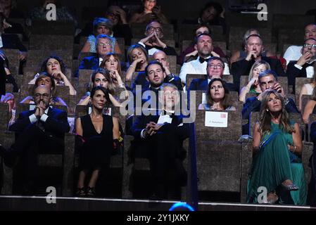 Venedig, Italien. September 2024. Alessandro Giuli beim 81. Internationalen Filmfestival Venedig am 7. September 2024 in Venedig. (Foto: Gian Mattia D'Alberto/LaPresse) Credit: LaPresse/Alamy Live News Stockfoto