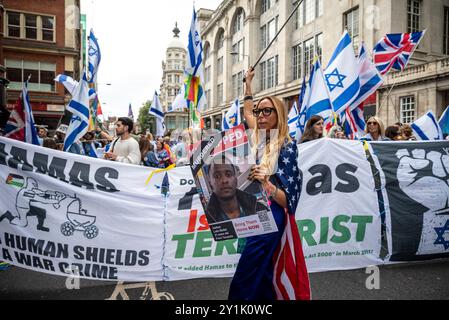 Nova Party vor der israelischen Botschaft in London organisiert von Stop the Hate Campaign, London, England, UK, 7. September 2024 Stockfoto