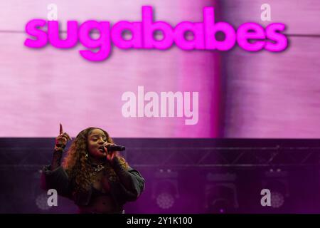 Sugababes treten beim 2024 BBC Radio 2 in the Park, Preston auf. Quelle: Craig Hawkhead/Alamy Live News Stockfoto