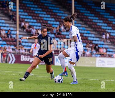 Bourgoin Jallieu, Frankreich. September 2024. Dzsenifer Marozsan (10 Olympique Lyonnais) während des Freundschaftsspiels zwischen Olympique Lyonnais und Juventus FC im Stade Pierre Rajon in Bourgouin-Jallieu, Frankreich. (Pauline FIGUET/SPP) Credit: SPP Sport Press Photo. /Alamy Live News Stockfoto