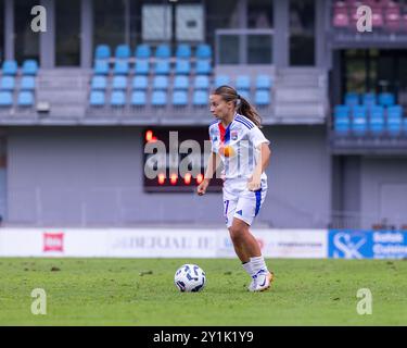 Bourgoin Jallieu, Frankreich. September 2024. Abigail Charpentier (37 Olympique Lyonnais) während des Freundschaftsspiels zwischen Olympique Lyonnais und Juventus FC im Stade Pierre Rajon in Bourgouin-Jallieu, Frankreich. (Pauline FIGUET/SPP) Credit: SPP Sport Press Photo. /Alamy Live News Stockfoto