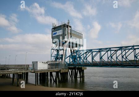 Blick auf den alten Hafen in der Küstenstadt Fleetwood, an der Küste von Lancashire, Großbritannien, Europa am Samstag, 7. September, 2024 Stockfoto