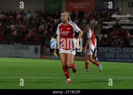 Borehamwood, Großbritannien. September 2024. Meadow Park, England, 7. September 2024: Alessia Russo (23 Arsenal) während des Spiels der UEFA Champions League Runde 1 zwischen Arsenal und Rosenborg im Meadow Park Stadium, Borehamwood, London, England am Samstag, 7. September 2024. (Bettina Weissensteiner/SPP) Credit: SPP Sport Pressefoto. /Alamy Live News Stockfoto