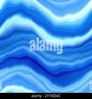 Wiederholbarer Alkoholtinte-Bluteffekt in blau-weißen Indigo-Farben. Moderner, im Sommer gestreifter Hintergrund mit nahtlosem Muster für trendige Strandbekleidung und Stockfoto