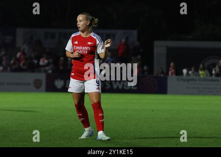 Borehamwood, Großbritannien. September 2024. Meadow Park, England, 7. September 2024: Beth Mead (9 Arsenal) während des Spiels der UEFA Champions League Runde 1 zwischen Arsenal und Rosenborg im Meadow Park Stadium, Borehamwood, London, England am Samstag, 7. September 2024. (Bettina Weissensteiner/SPP) Credit: SPP Sport Pressefoto. /Alamy Live News Stockfoto