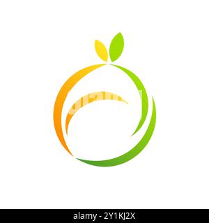 Abstrakte Frische Frucht Logo Gesundheit Konzept Symbol Vektor Design Illustration Stock Vektor