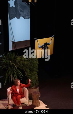 7. September 2024: Nancy Pelosi Speaker Emerita vom US-Repräsentantenhaus, D-California, spricht über ihr neues Buch, den Stand der Dinge im US-Repräsentantenhaus und was am Wahltag beim Texas Tribune Festival passiert. Austin, Texas. Mario Cantu/CSM Stockfoto