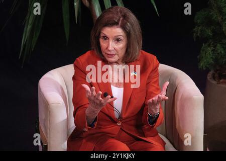 7. September 2024: Nancy Pelosi Speaker Emerita vom US-Repräsentantenhaus, D-California, spricht über ihr neues Buch, den Stand der Dinge im US-Repräsentantenhaus und was am Wahltag beim Texas Tribune Festival passiert. Austin, Texas. Mario Cantu/CSM Stockfoto